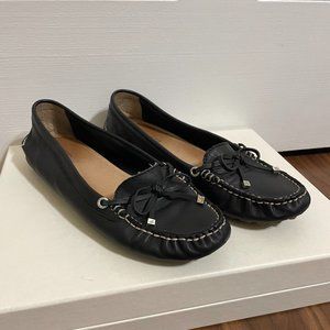 Sperry Black Ribbon Leather Boat Shoe Flats